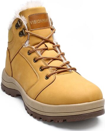 Теплі зимові черевики VisionReast з підкладкою, водонепроникні, для піших прогулянок, трекінгу, хайкінгу, для чоловіків та жінок, з шнурівкою, неслизькі, Outdoor (47 EU, Жовті)