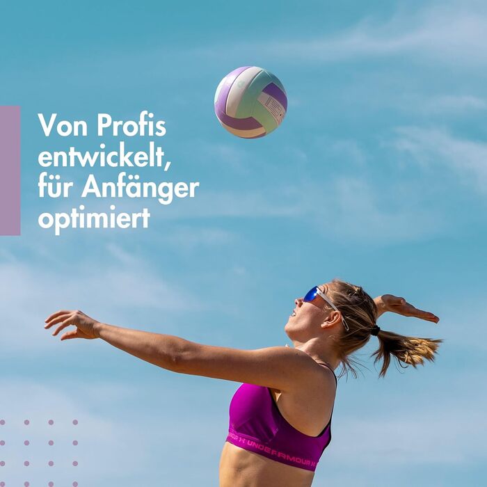 М'яч для волейболу Momevo Beachvolleyball, розмір 5, сертифікований DVV, м'яка поверхня, ідеальний для пляжного волейболу, спорту на піску, подарунчий набір з насосом Pastel