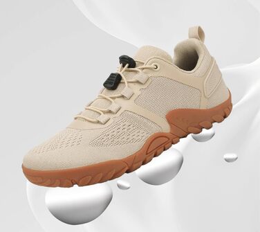 Barefoot Shoes HUSKSWARE для жінок та чоловіків – широка передня частина, неслизька підошва, дихаючі, посилені люверси для фітнесу, трейлраннінгу, хайкінгу та повсякденного використання. Колір: білий (колір: коричневий, розмір: 39 EU)