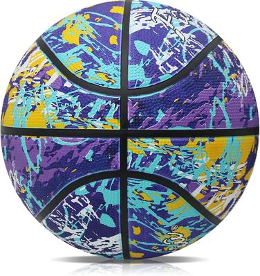 Баскетбольний м'яч Fantecia, розмір 5, з насосом. Ідеальний для вуличних тренувань, початківців, підлітків та дорослих. Матеріал: гума, дизайн: графіті
