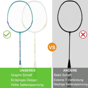 Набір для бадмінтону Graphit: ракетки з карбону, м'ячики, ручки, сумка. Зносостійкий дизайн