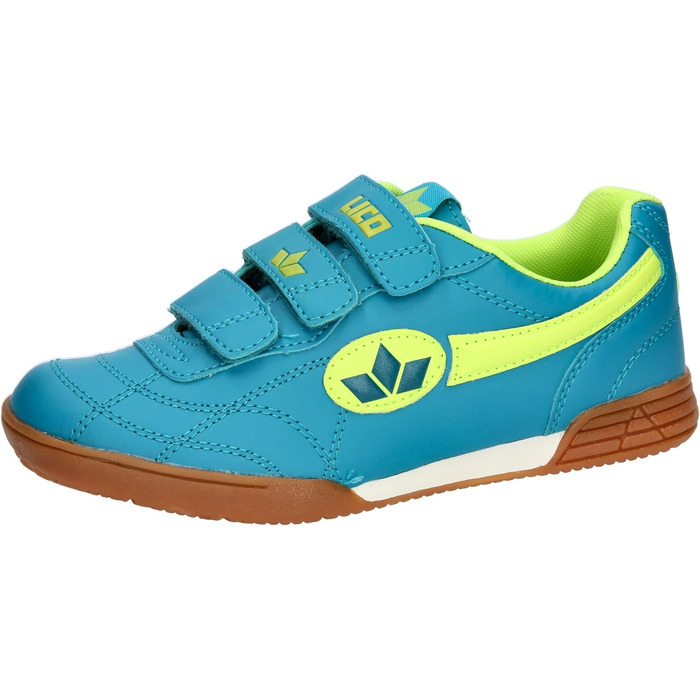 Дитячі кросівки для залу Lico Bernie V Unisex, Petrol Lemon, розмір 32 EU, на липучках