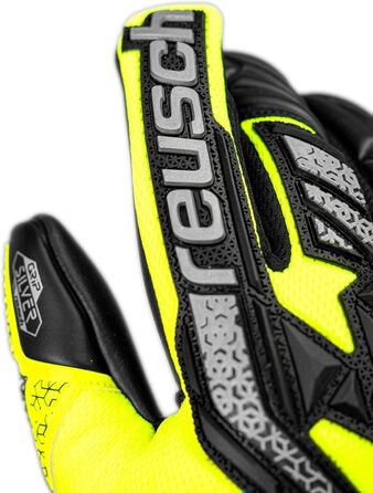 Воротарські рукавички Reusch Attrakt Freegel Silver Junior дитячі, для футболу, дихаючі, універсальні (жовто-срібно-чорні)