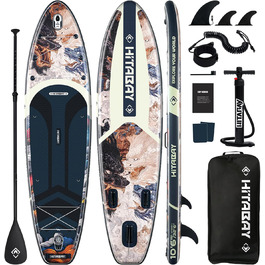 Надувний SUP Борд для дорослих з аксесуарами та кріпленням для камери, 320x81x15см, 10'6', вантажопідйомність 150кг, чорний