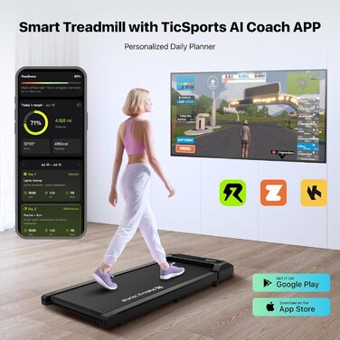 Walking Pad Edge: Компактний біговий тренажер для дому та офісу, 6 км/год, 120 кг, з пультом керування та підтримкою Zwift/Kinomap