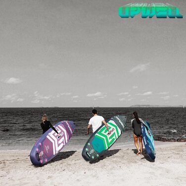 SUP дошка Upwell 350x89 см з сидінням, надувна для дорослих та підлітків, комплект (рюкзак, весло, ліш, помпа, плавники) Chipmech Green