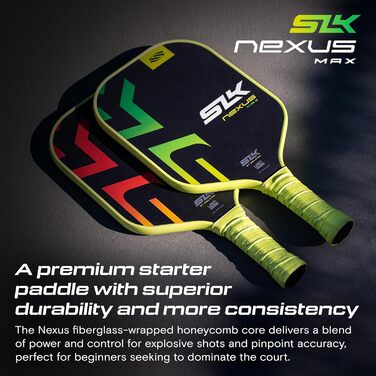 Падл для піклболу SLK Nexus: обличчя SpinFlex з графітом, ядро SX4 (13 мм), червоний, покращений оберт, універсальний | 2025