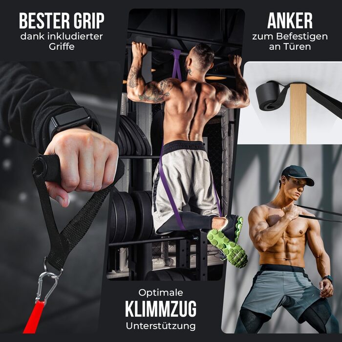 Резинки для фітнесу VISOKRAFT з дверним кріпленням та ручками, для силових тренувань, йоги, стрейчингу та фізіотерапії