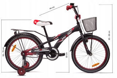 Дитячий велосипед Mexller BMX 20, чорно-червоний матовий, колеса 20
