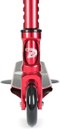 Трюковий самокат Land Surfer PRO X для дітей від 8 років і підлітків, 360° дека, 100 мм PU-колеса ABEC-9, для просунутих трюків, хромований червоний