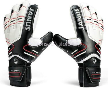 Професійні воротарські рукавички для футболу з захистом пальців з латексу, чорні, розмір 8 (для дітей та дорослих)