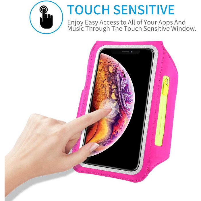 Спортивний браслет для телефону Guzack Universal: для iPhone, Samsung, Huawei, Xiaomi (до 6.9'), темно-синій/сливовий