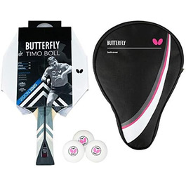 Butterfly Timo Boll Vision 2000 ракетка для настільного тенісу, професійна, ITTF сертифікат, накладка Wakaba, у комплекті чохол DC1 і 3 м'ячі, для досвідчених гравців
