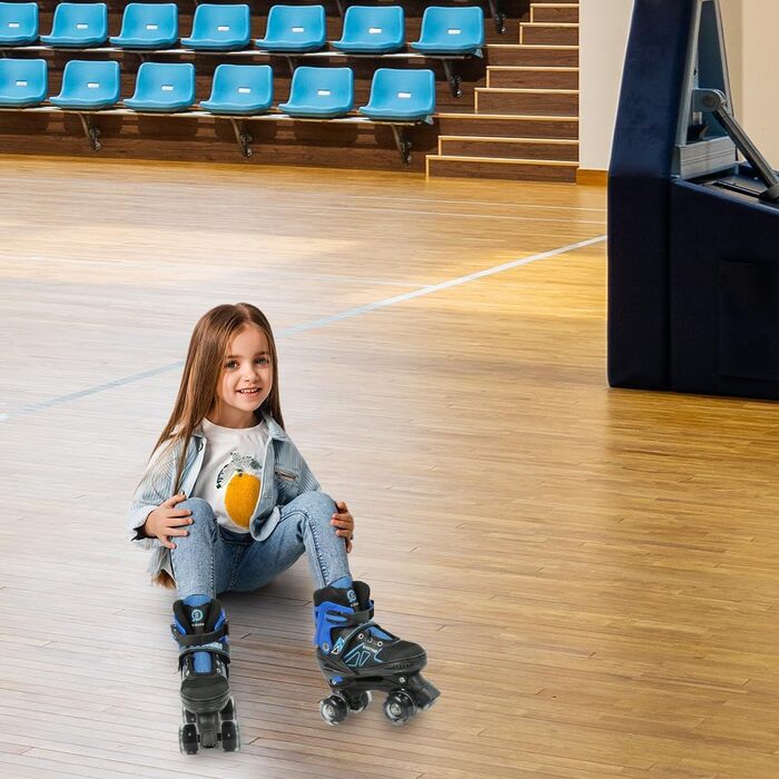 Дитячі ролики 8 коліс (синій/чорний, S(27-32))