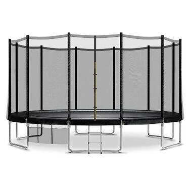 Трамплін JUMMICO Outdoor Ø 427 см з GS-сертифікацією, для дітей, з драбиною та боковою кишеню (Чорний)