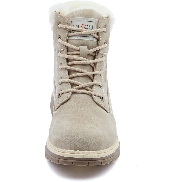 Черевики для ходьби ANJOUFEMME для жінок, зимові черевики, водонепроникні та теплі, для активного відпочинку, трекінгу та зимової ходьби, 40 EU, колір: сірий з хутром