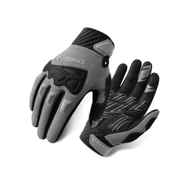 Велосипедні рукавички INBIKE для MTB, BMX, шосе, чоловічі, повноекранні, з підкладкою, сенсорні, дихаючі, ударостійкі, антиковзні, сірі, розмір L