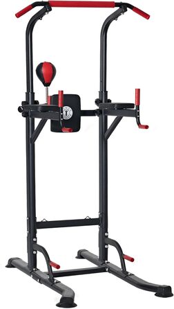 Багатофункціональна турнікова стійка Sogesfurniture Power Tower для тренувань: турнік, бруси для віджимань, висота регулюється (188-230 см)