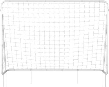 Ворота для футболу SONGMICS з сіткою, швидкий монтаж, для саду, двору, парку, пляжу, сталеві труби, сітка PE (76 x 215 x 150 см, Білий)