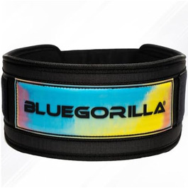 Пояс для важкої атлетики BLUEGORILLA, підтримка попереку, для пауерліфтингу, кросфіту, присідань і тяги, синьо-чорний, розмір M