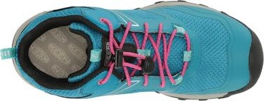 KEEN Wanduro Mid - Водонепроникні дитячі черевики для хайкінгу, Fjord Blue/Fuchsia/Purple, 38 EU