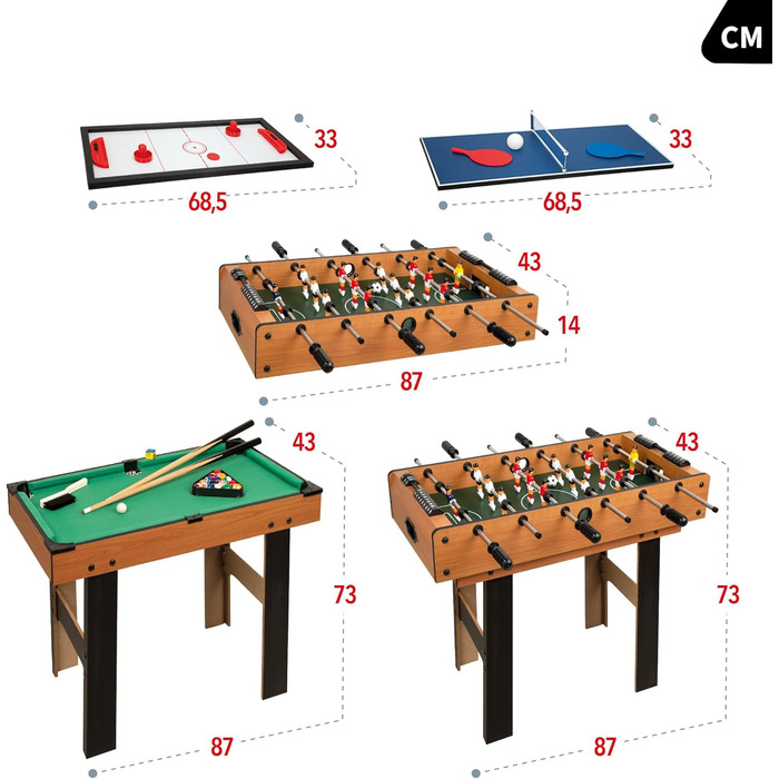 Дитячий ігровий стіл ColorBaby 4-в-1, багатофункціональний, CBGames, мультиігри