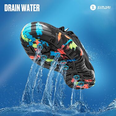 SIMARI WP001 Водонепроникні аквашузи для жінок та чоловіків, швидка сушка, для плавання, дайвінгу, серфінгу, йоги та хайкінгу, WP001, 216 фіолетовий, 42 EU, Deep Black Stripe