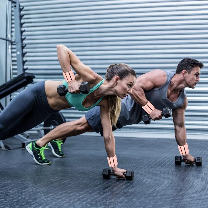 Набір обтяжувачів для зап'ястя та кісточок, регульовані (2 шт., 0.45 кг) - для йоги, пілатесу, ходьби, фітнесу (рожевий)