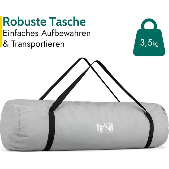 Каремат туристичний самонадувний Trail Outdoor 200x70x10 см з піною Memory Foam, сумка в комплекті